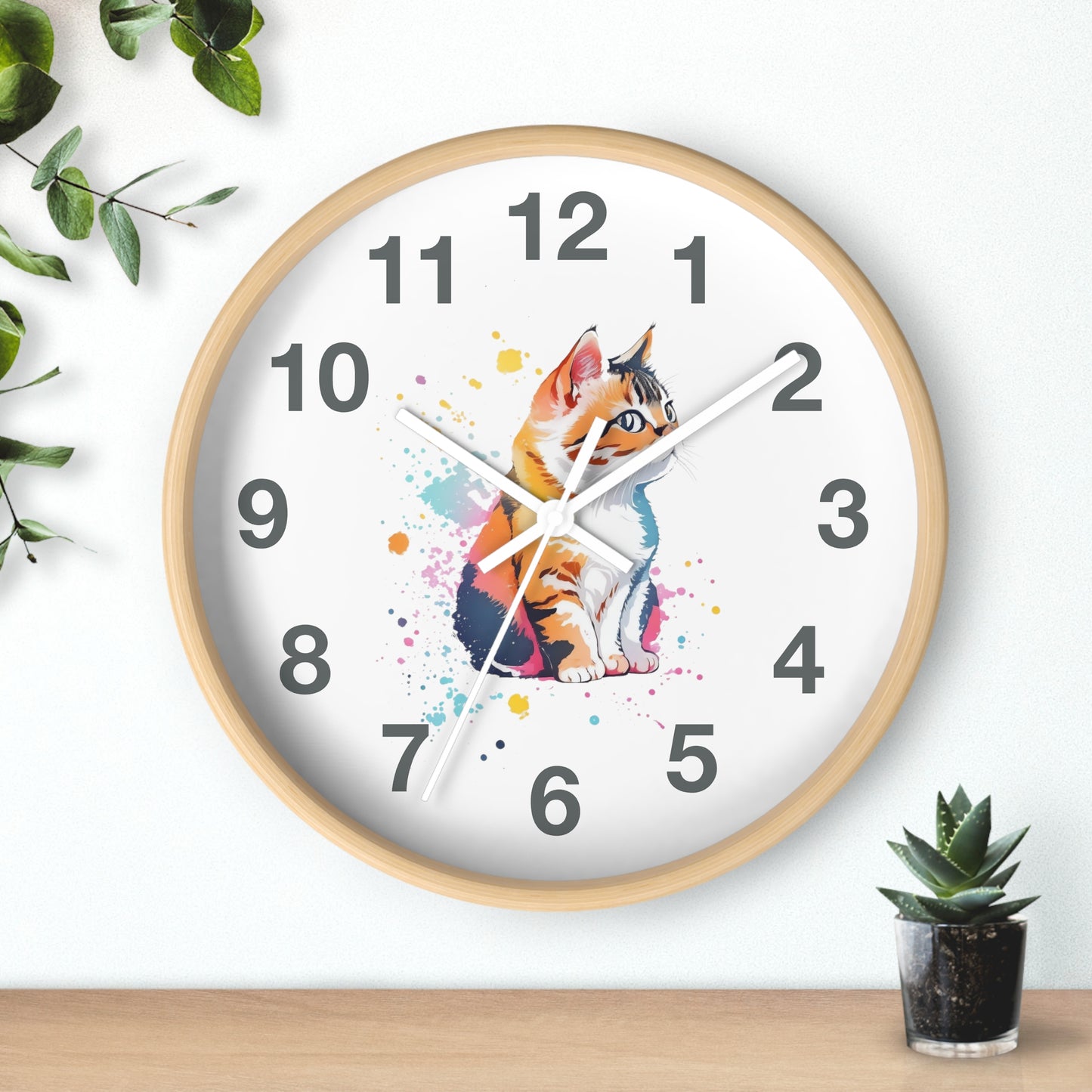 Wall Clock Cute Cat Cat Lover Gift Cat Kids Gift