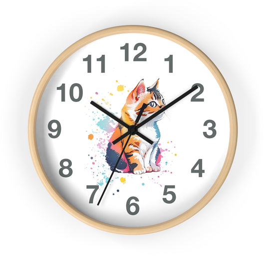 Wall Clock Cute Cat Cat Lover Gift Cat Kids Gift